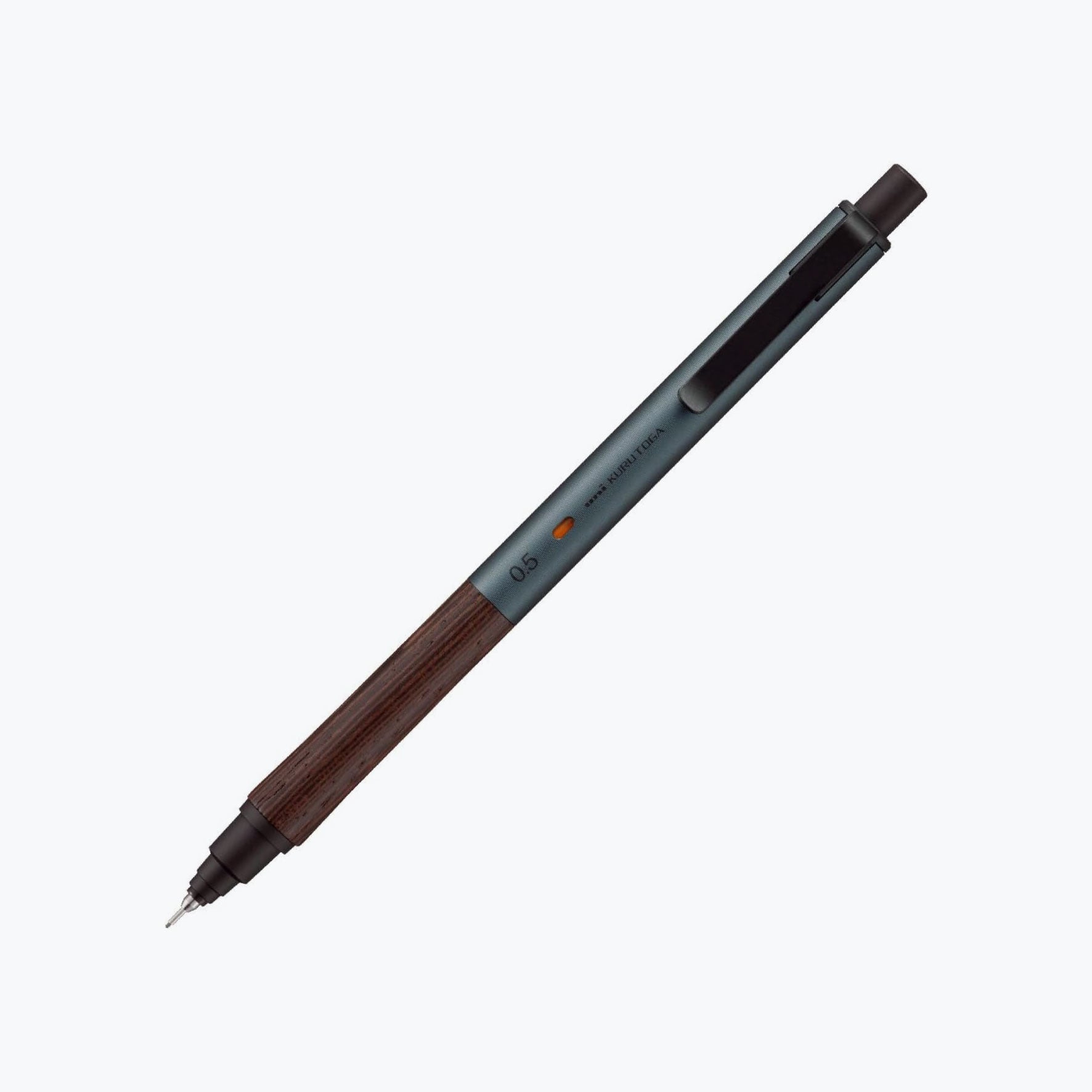 Mitsubishi - Mechanical Pencil - Kuru Toga Wood - Steel Gray