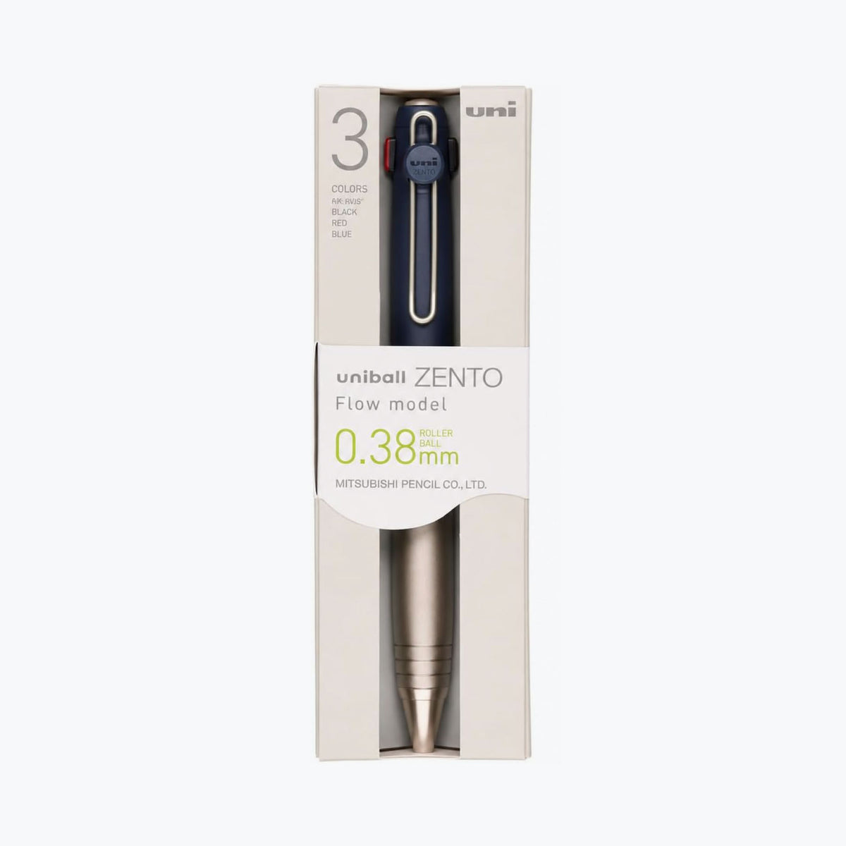 Mitsubishi Uni - Ballpoint Pen - Zento 3 - Flow - 0.38mm - Navy