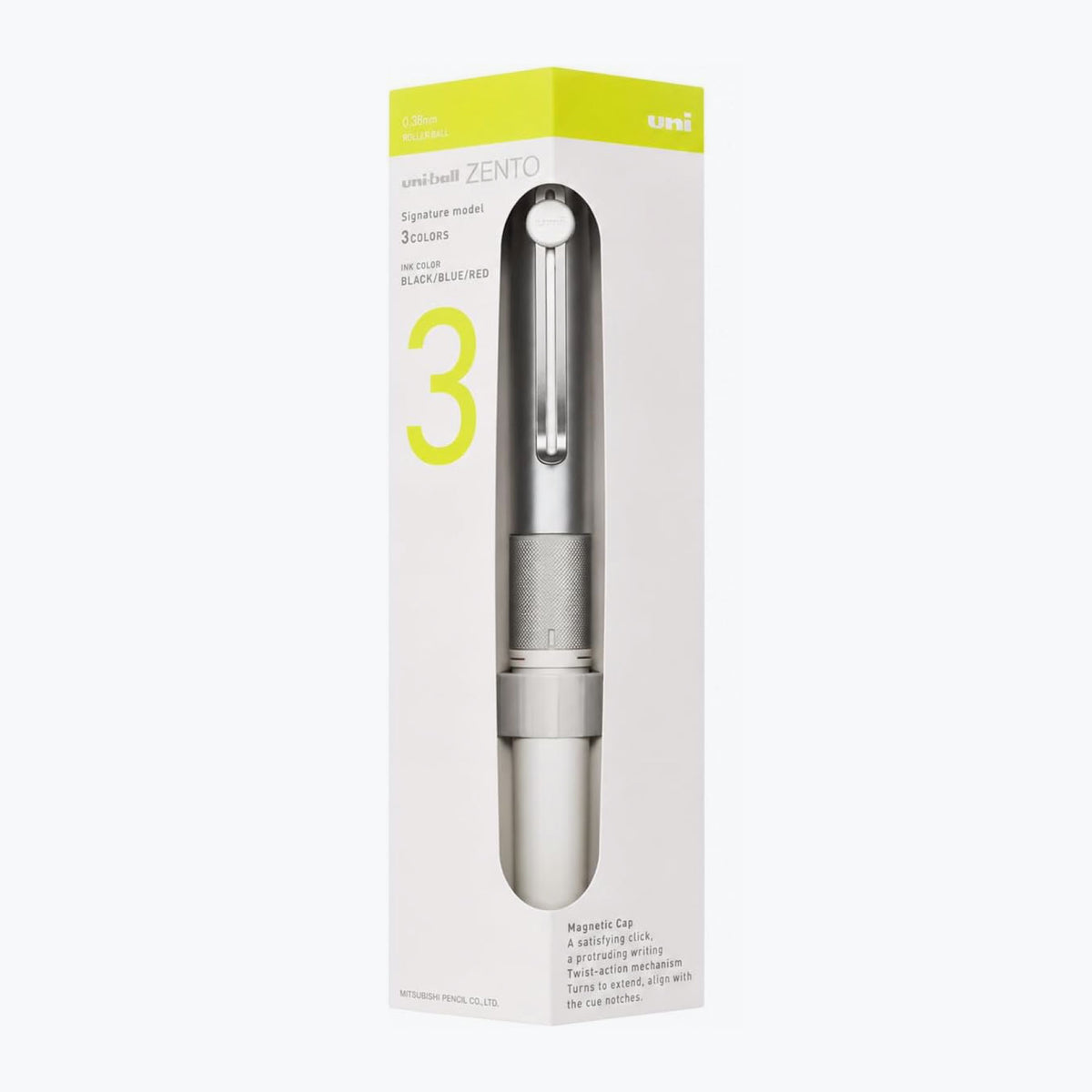 Mitsubishi Uni - Ballpoint Pen - Zento 3 - Signature - 0.38mm - Silver