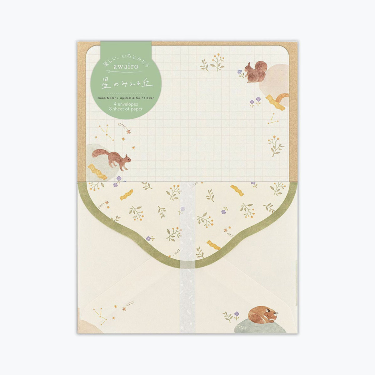 NB Japan - Letter Set - Awairo - Squirrel & Fox