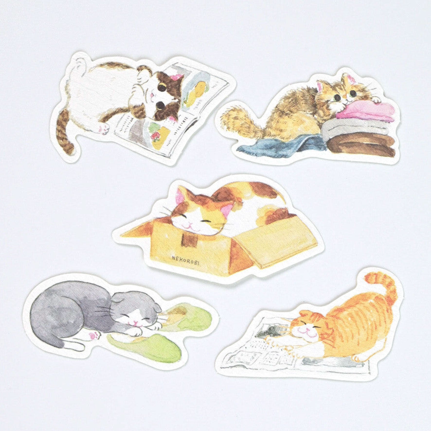 NB Japan - Planner Sticker - Flake Seal - Nekorobi - Aru Aru Cats