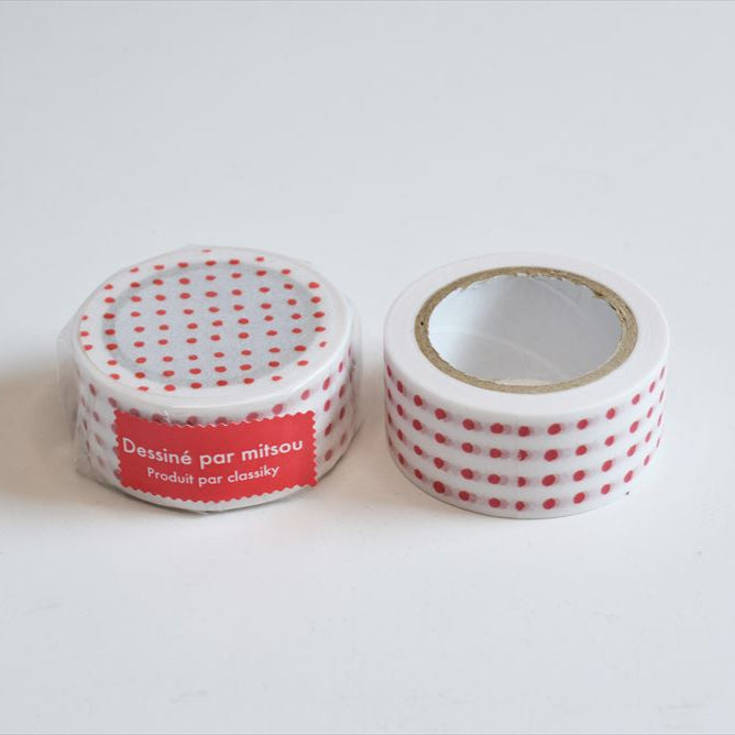 Classiky - Washi Tape - Mitsou (Polka Dots, Red)