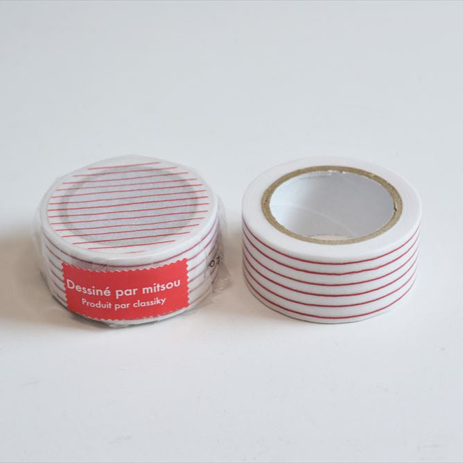 Classiky - Washi Tape - Mitsou (Stripe, Red)