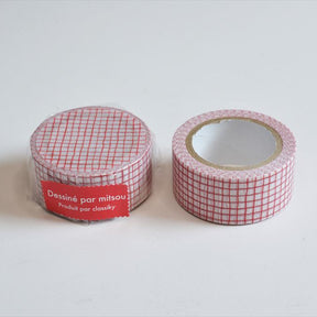 Classiky - Washi Tape - Mitsou (Grid, Red)