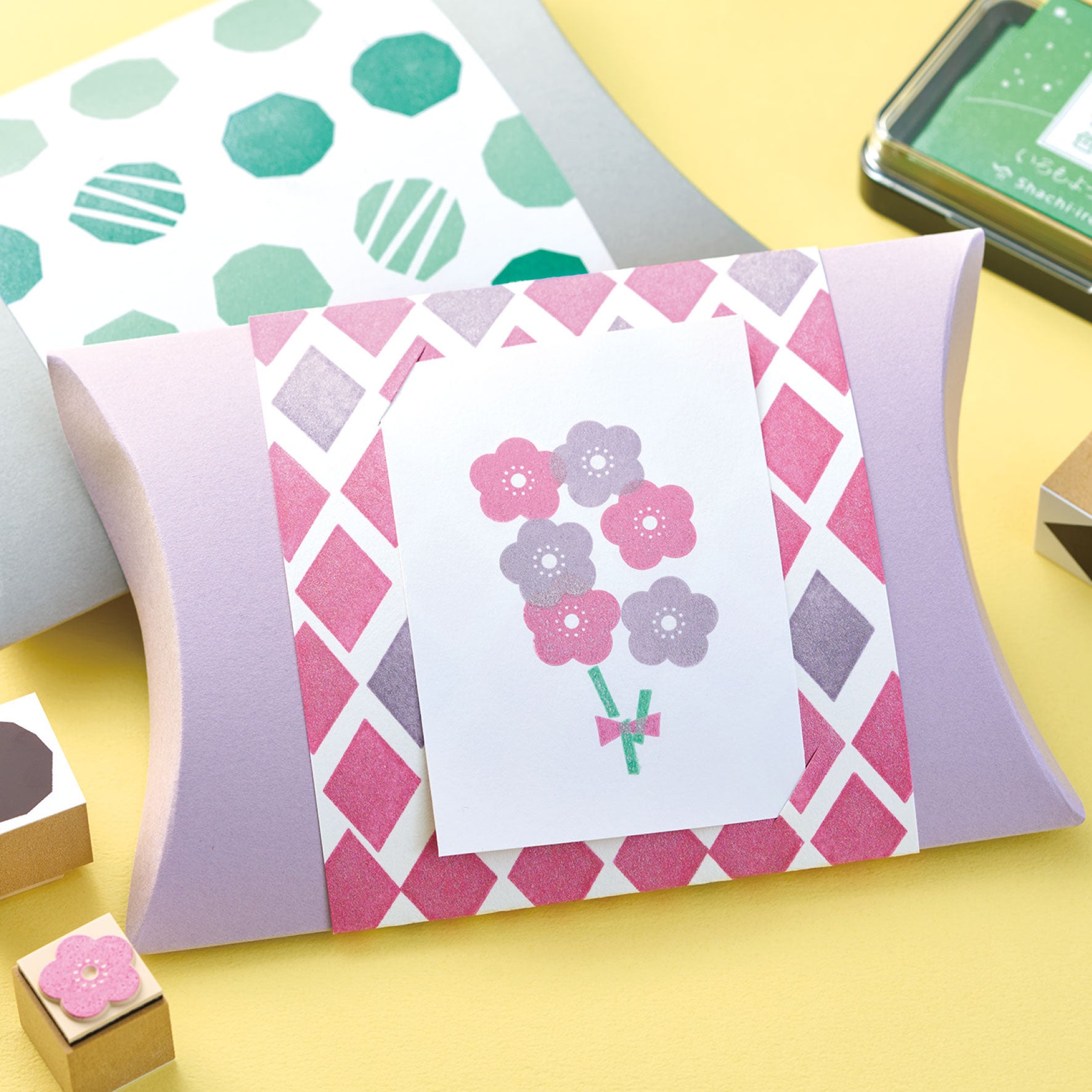 Shachihata - Stamp Pad - Oil-Based Ink - Iromoyo Kosai - Peony
