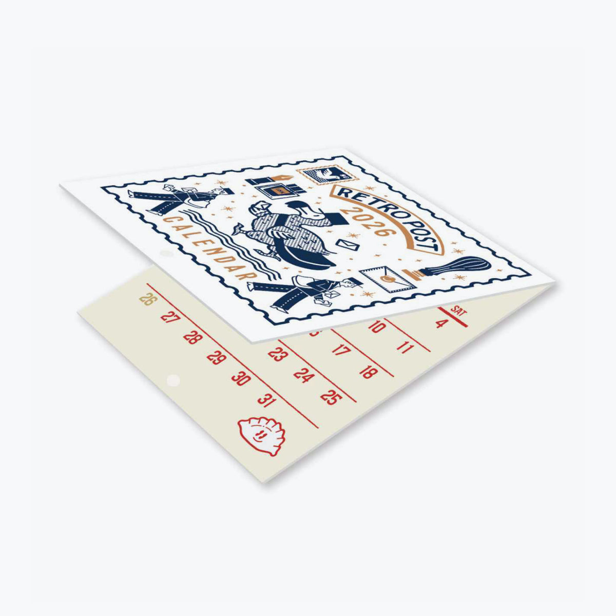 Shinnippon Calendar - 2026 Calendar - Retro Post - Wall-Hanging - Mini