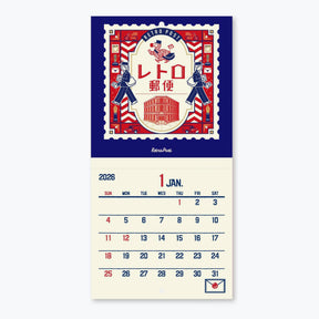 Shinnippon Calendar - 2026 Calendar - Retro Post - Wall-Hanging - Mini
