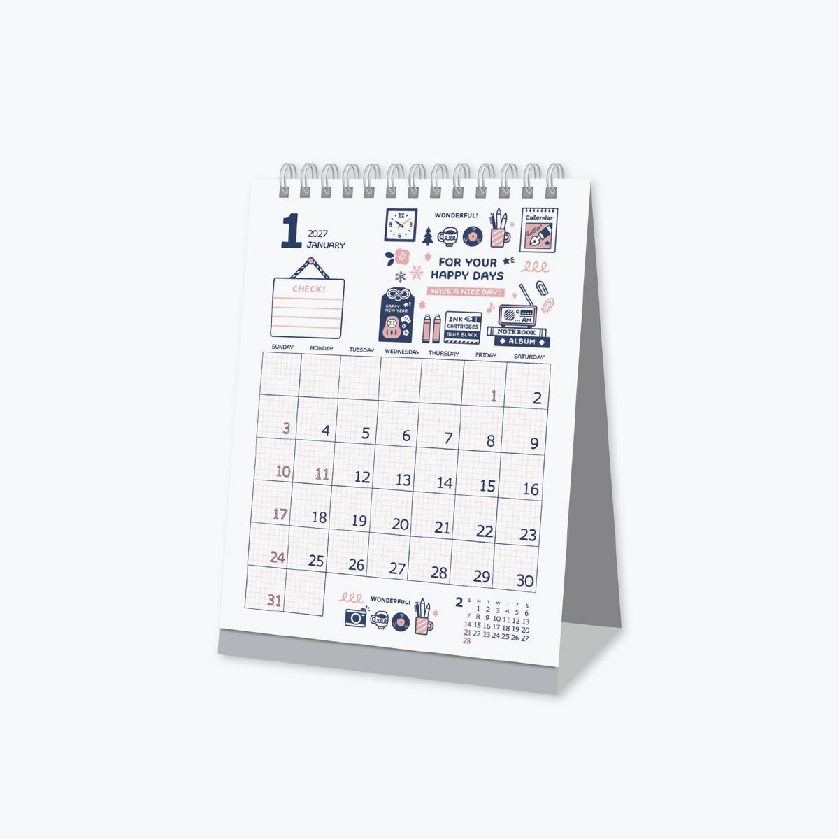 Shinnippon Calendar - 2027 Calendar - Eric - Tabletop - A5