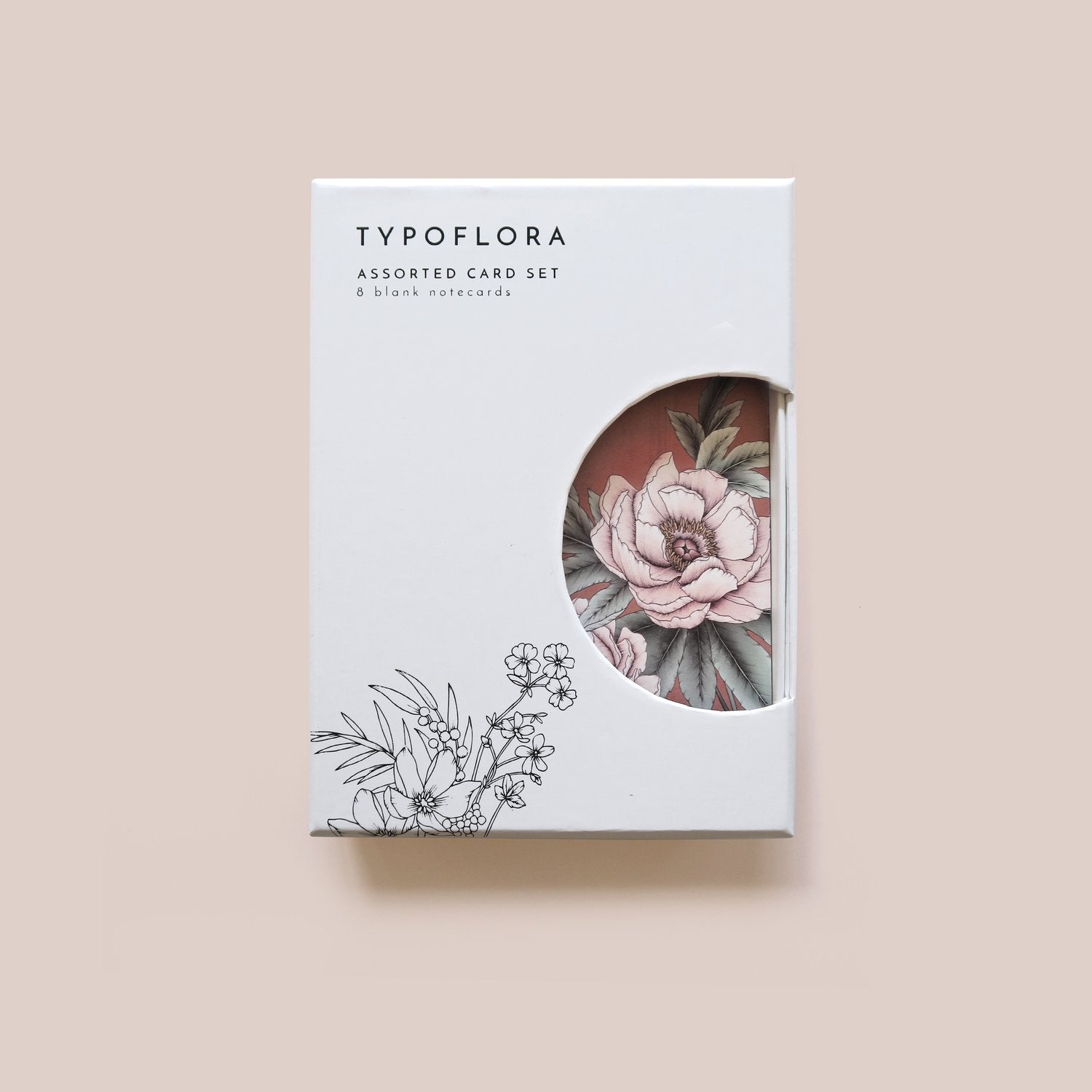 Typoflora greeting card set in a box 