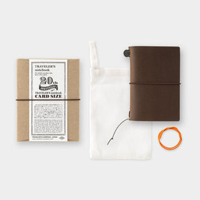 Traveler's Company - Traveler's Notebook - Card Size Set (20th Anniversary) - Brown