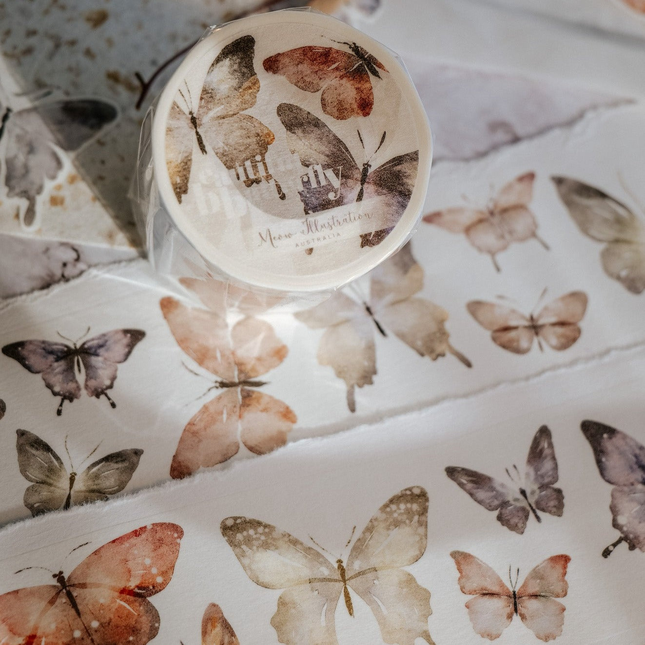 Meow Illustration - Washi Tape - Beautiful Butterfly