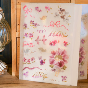 Meow Illustration - Planner Sticker - Flower Girl (Wisteria)