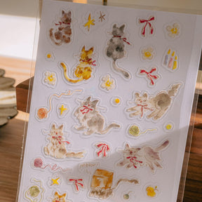 Meow Illustration - Planner Sticker - The Starry Night (PET)