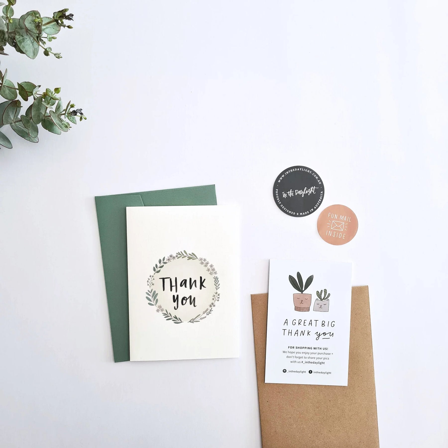 In the Daylight - Card - Thank You - Wreath