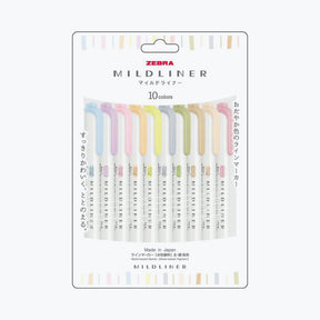 Zebra - Highlighter - Mildliner Double Sided - 10 Colors Set (Gentle & Neutral)