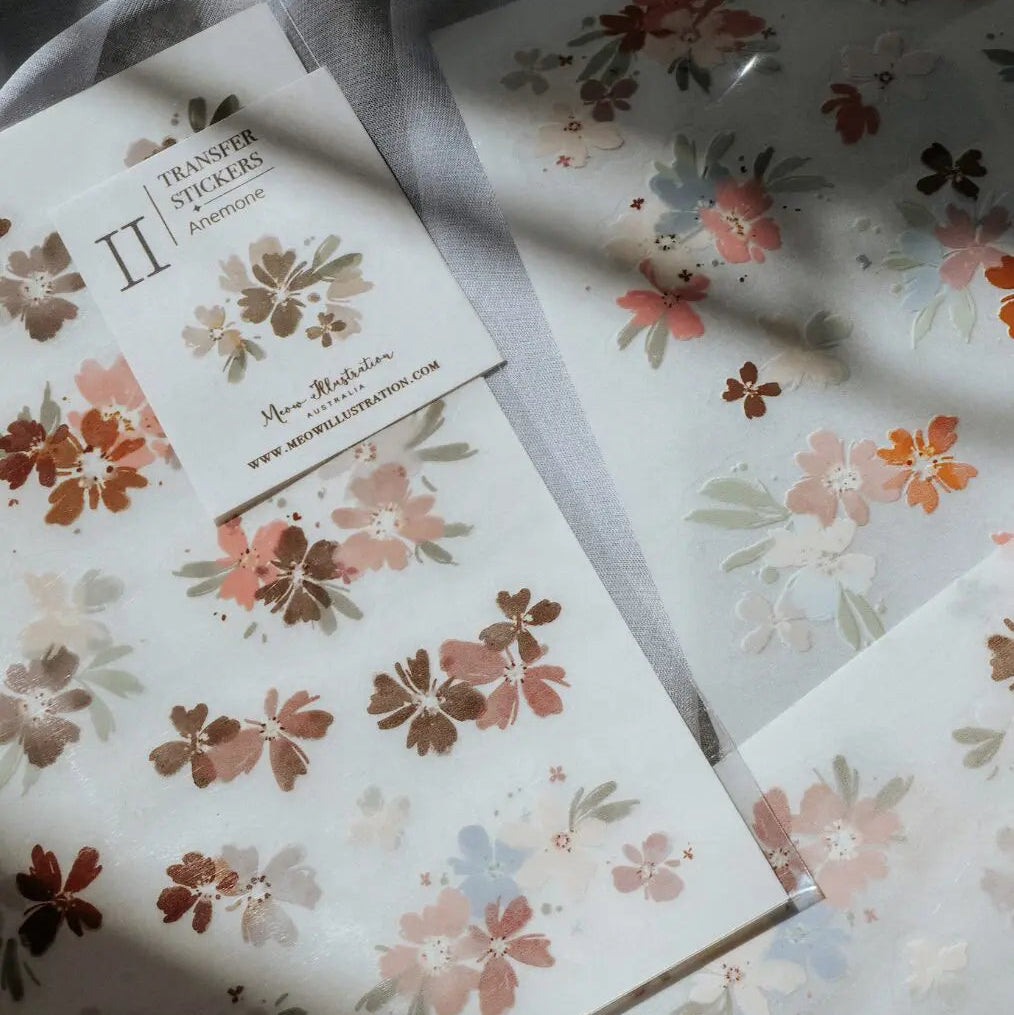 Meow Illustration - Planner Sticker - Pastel Anemone