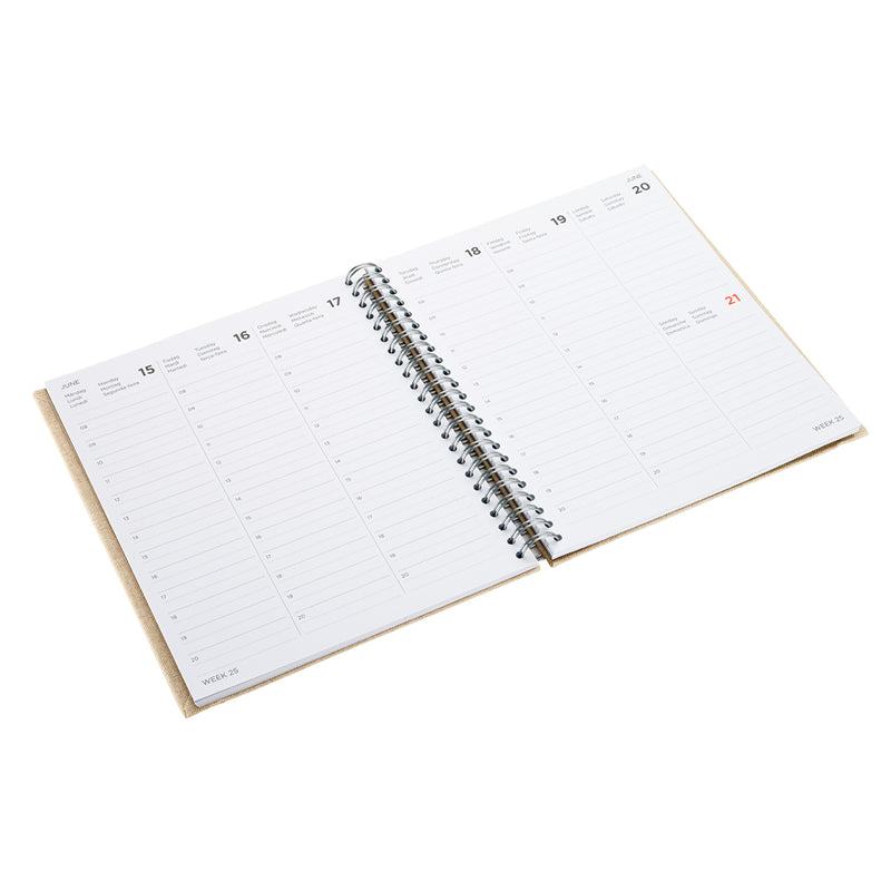 Bookbinders Design - 2026 Diary - Wire-O - Regular - Sandbrown
