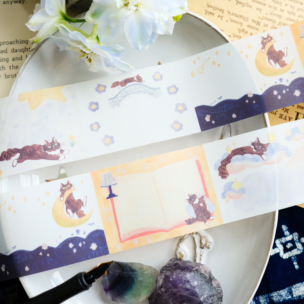 TeaYou - Paper Rolled Notes - Cat And Stars (B)