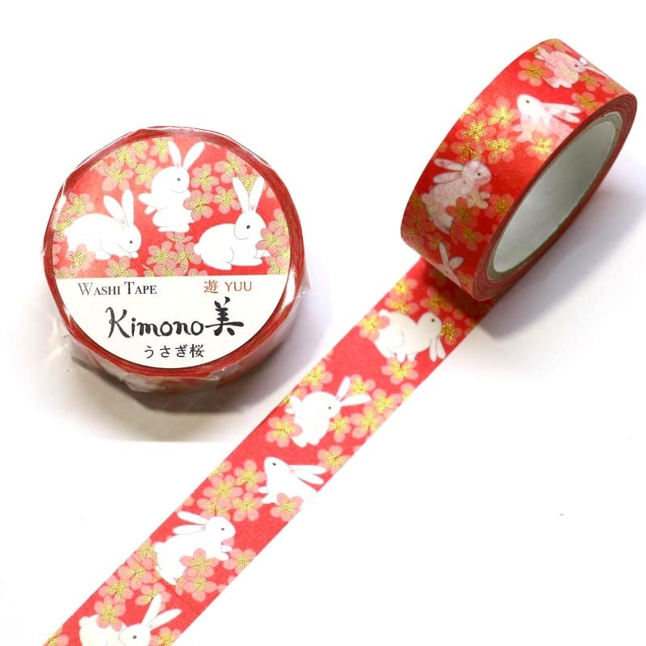 Kamiiso - Washi Tape - Kimono - Rabbit Sakura