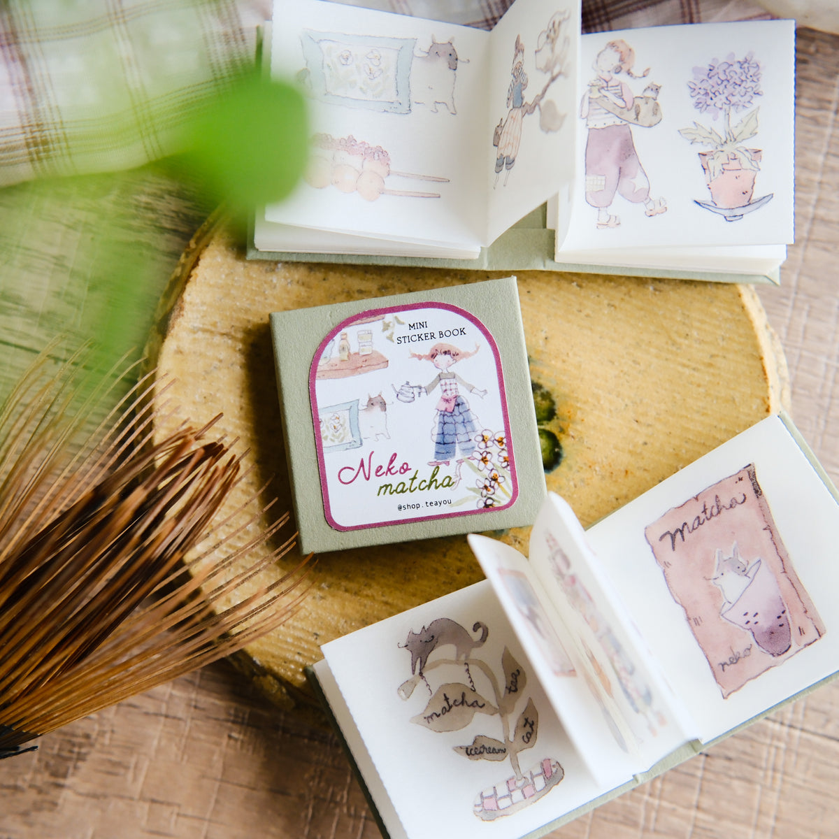 TeaYou - Planner Sticker - Neko Matcha (Book)