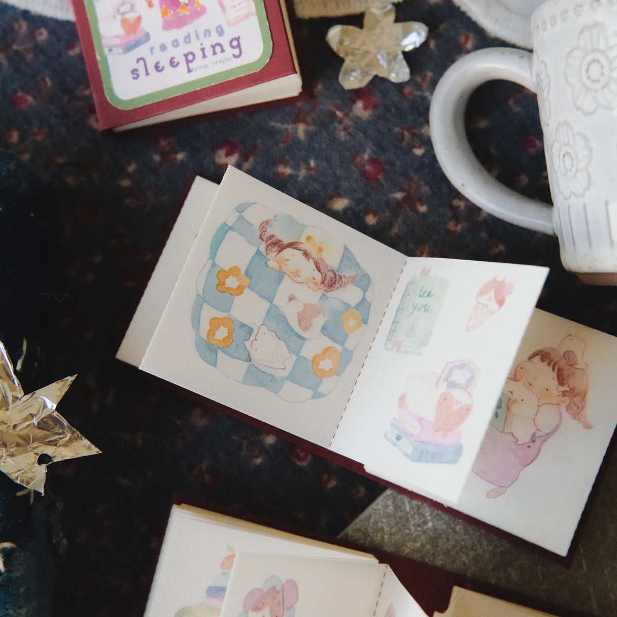 TeaYou - Planner Sticker - Reading Sleeping (Book)