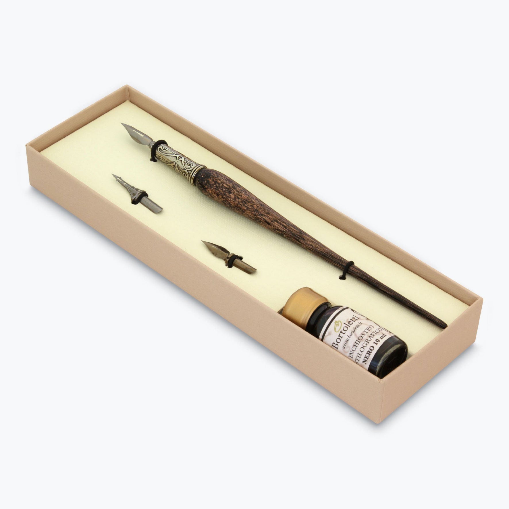 Bortoletti - Calligraphy Pen Set - Murano Glass - Copper - Black