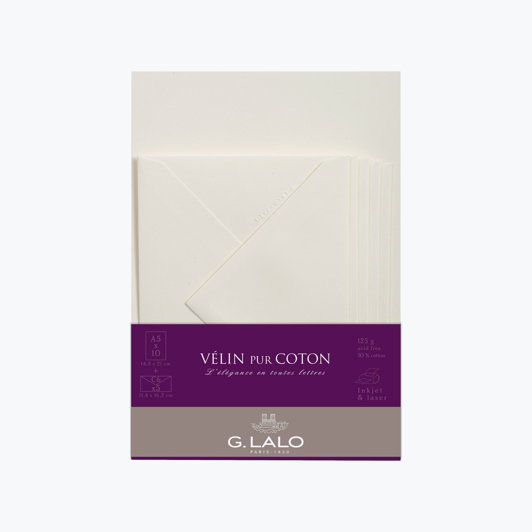 G. Lalo - Letter Set - Correspondence - A5 - Cotton Cream (Vélin Pur Coton)