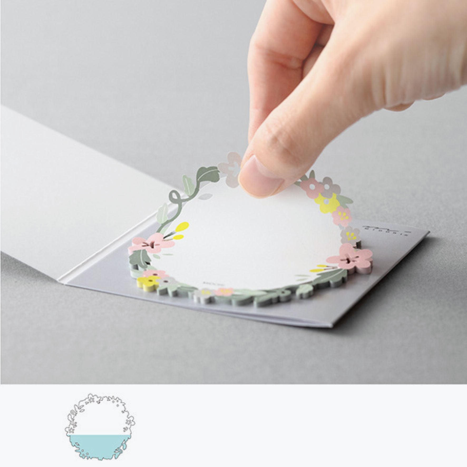 Midori - Notepad - Sticky Notes - Die-Cut - Wreath