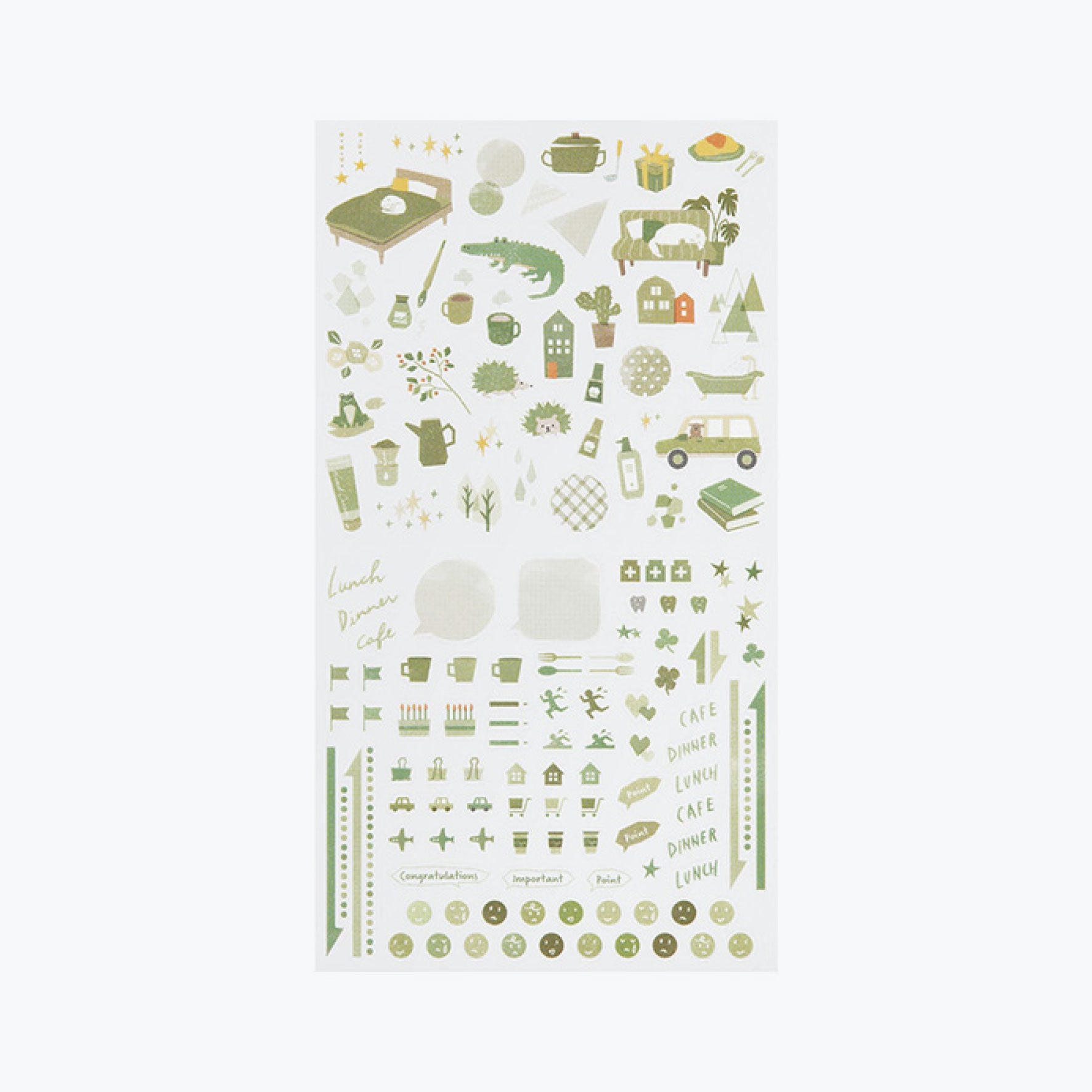 Midori - Planner Sticker - Seal Collection - Moss Green <Outgoing>
