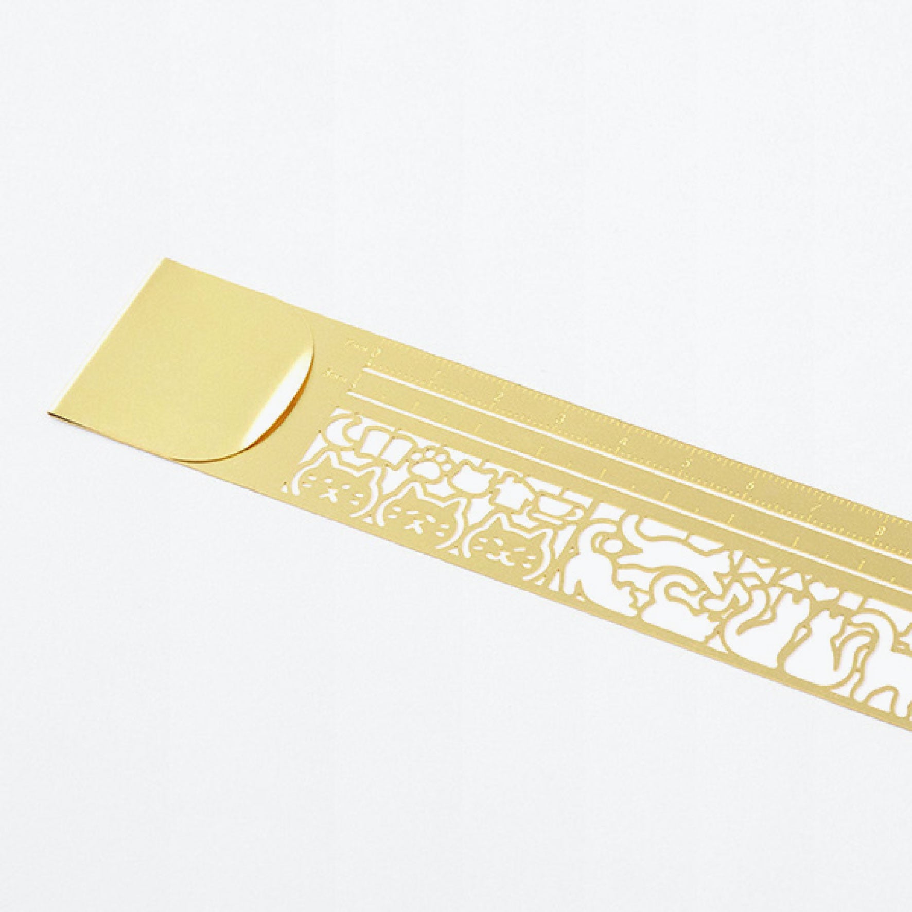 Midori - Ruler - Stencil - Cat (Gold)