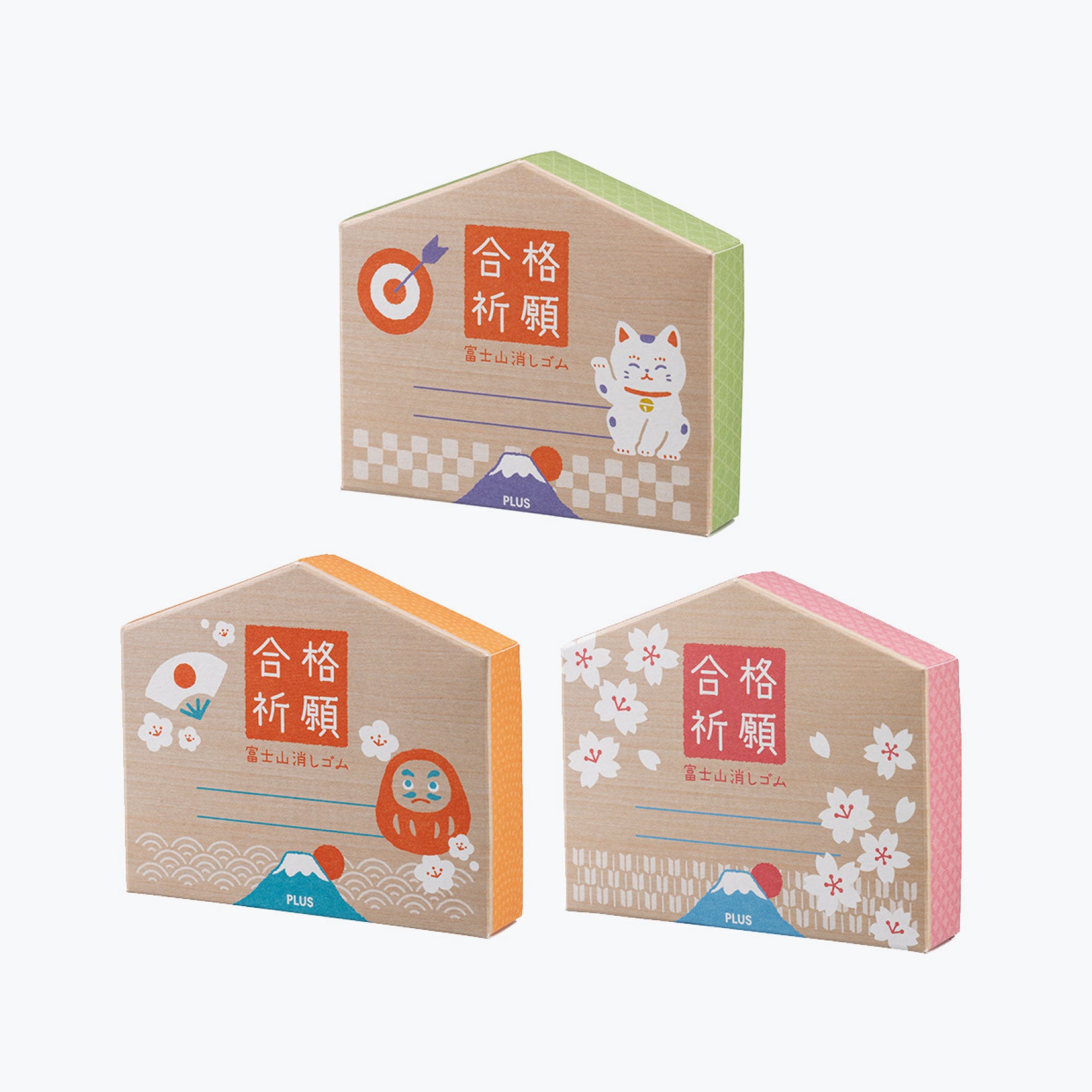 Plus - Eraser Set - Air-In - Mt. Fuji - Maneki-neko