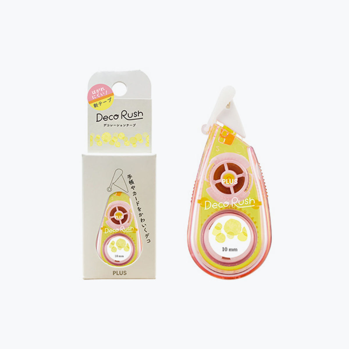 Plus - Washi Tape - Deco Rush - 10mm - Yellow Dots