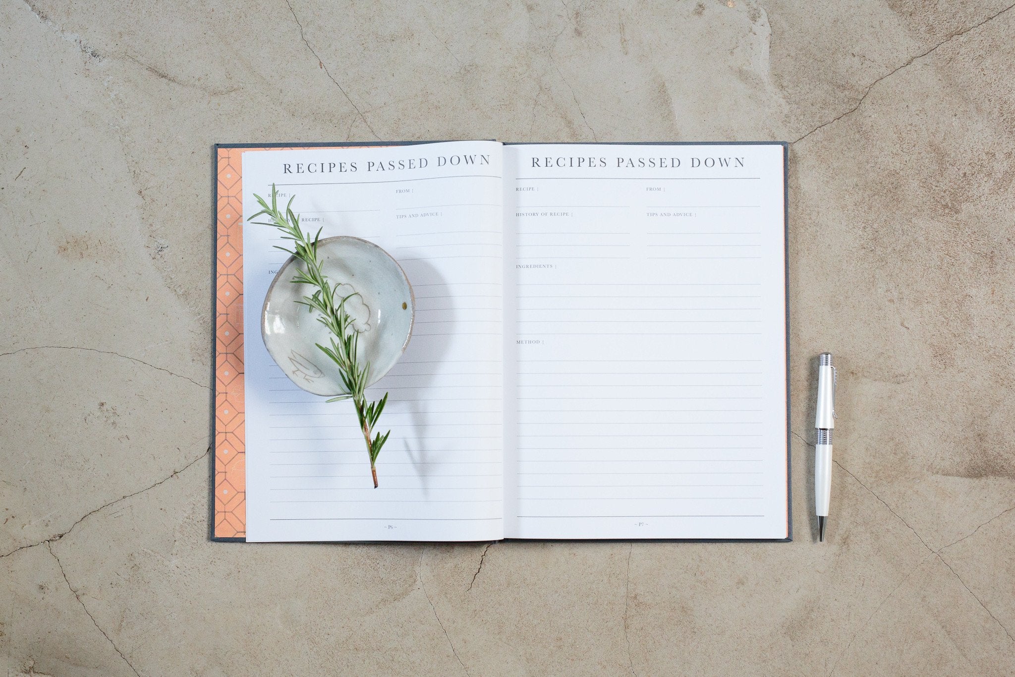 Write To Me - Recipe Book - Recipes Passed Down - Grey