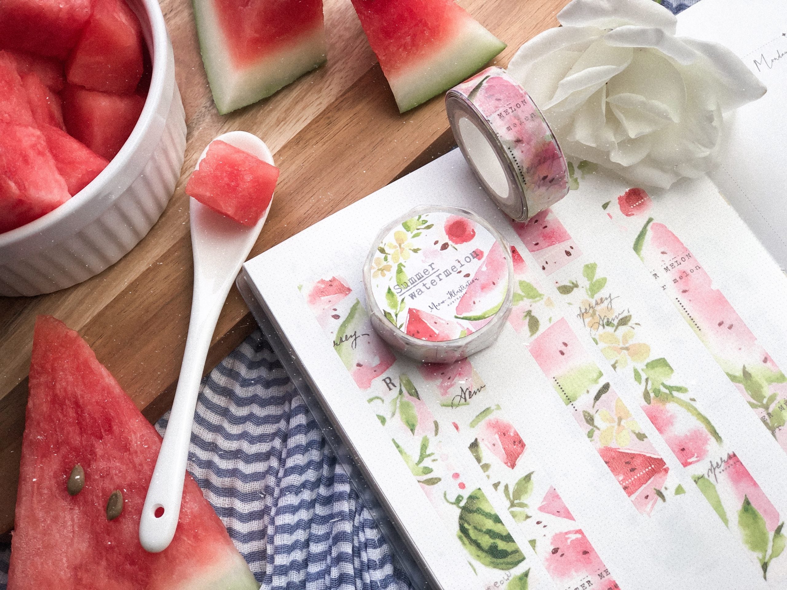 Meow Illustration - Washi Tape - Summer Watermelon
