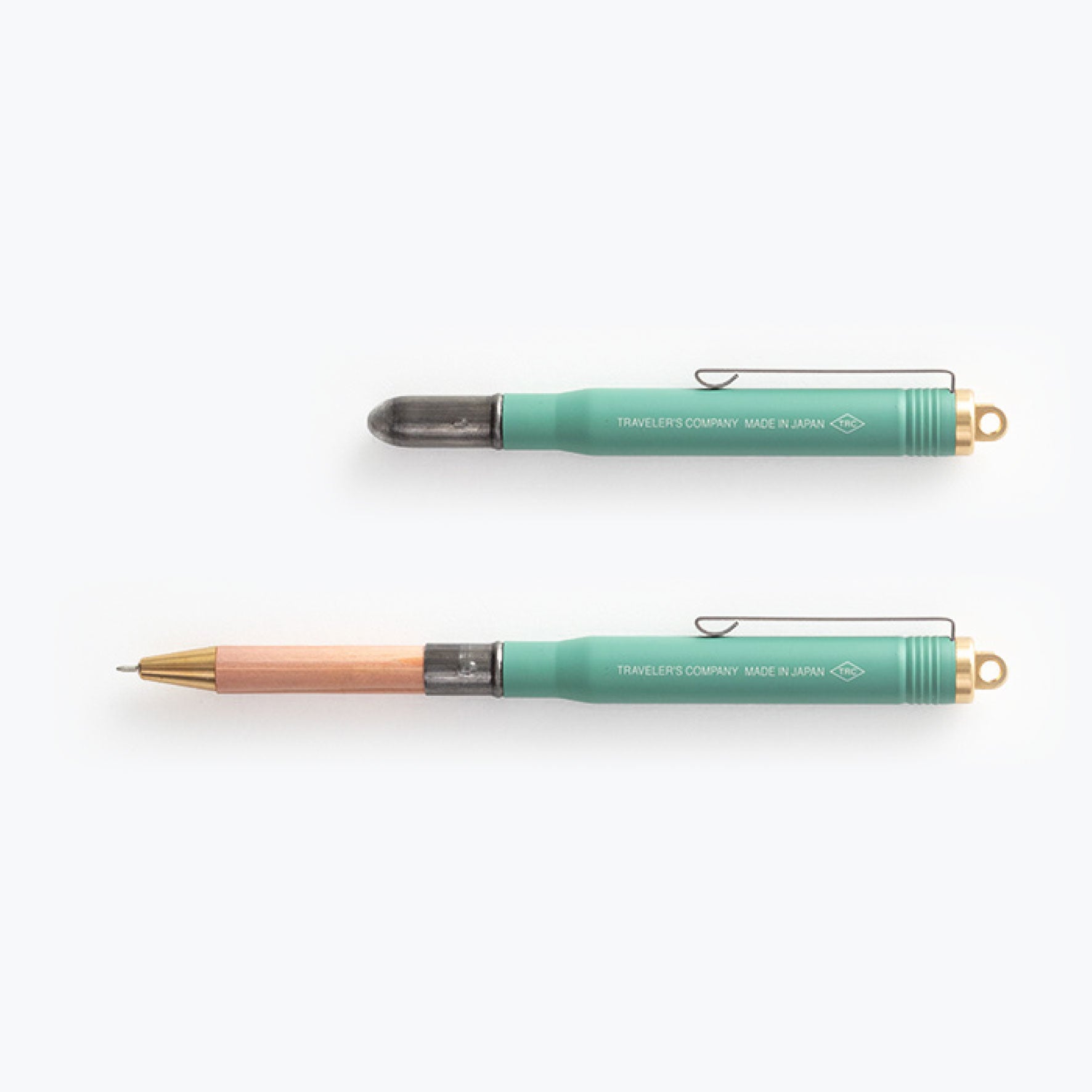 Traveler's Company - Ballpoint Pen - Brass - Factory Green