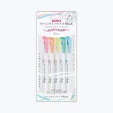 Zebra - Brush Pen - Mildliner Double Sided - Fluorescent Set