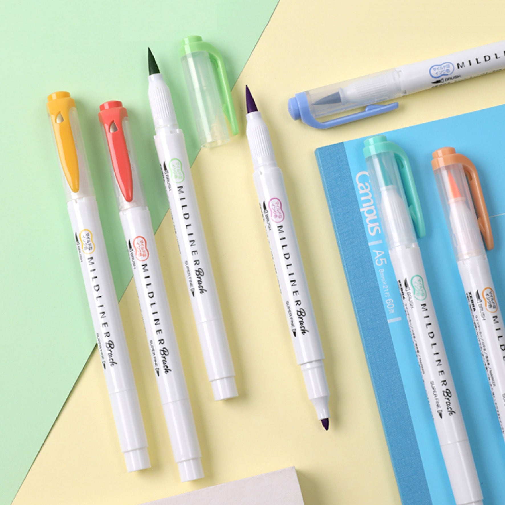 Zebra - Brush Pen - Mildliner Double Sided - Warm Set