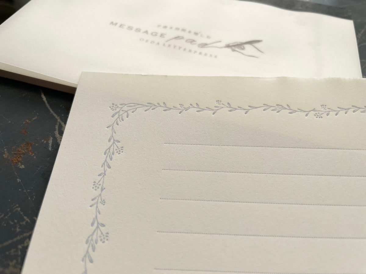 Oeda Letterpress - Message Pad - Pale Blue