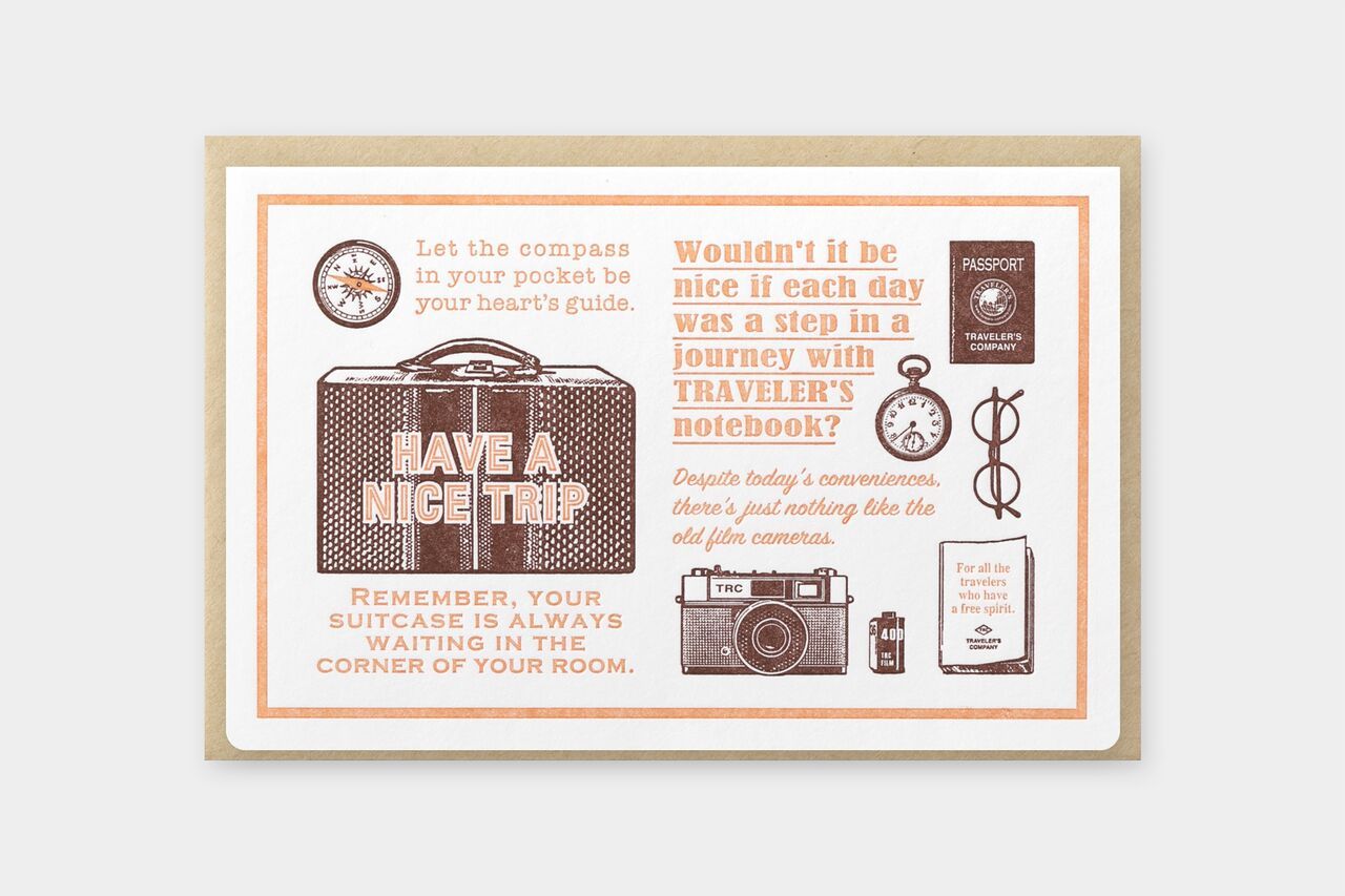 Traveler's Company - Letterpress Card - Brown