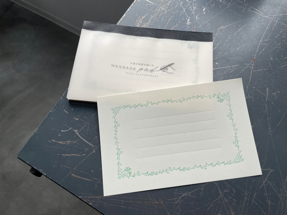 Oeda Letterpress - Message Pad - Pale Green